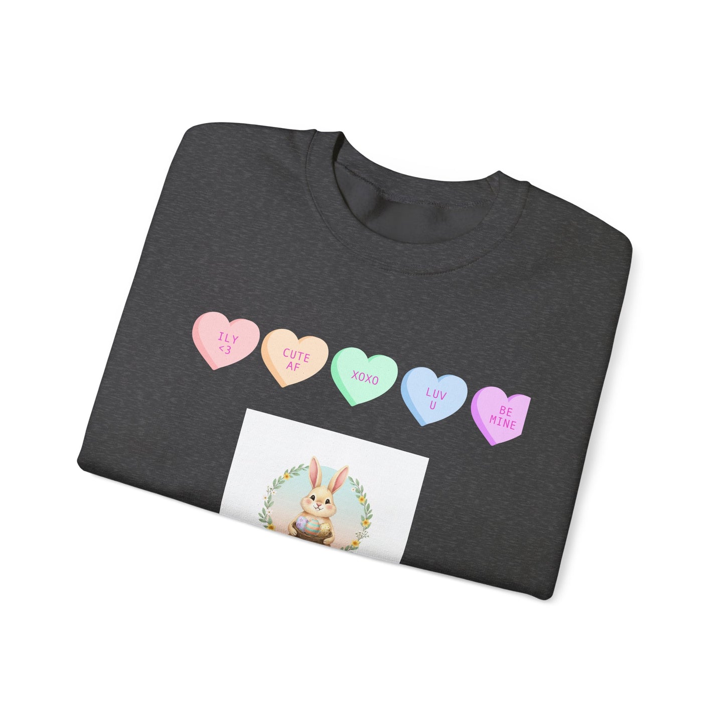 Easter Bunny & Candy Hearts Crewneck Sweatshirt
