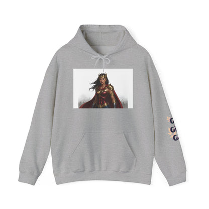 Wonder Woman Hoodie — Vintage Superhero Graphic Sweatshirt ('Go girl' sleeve)
