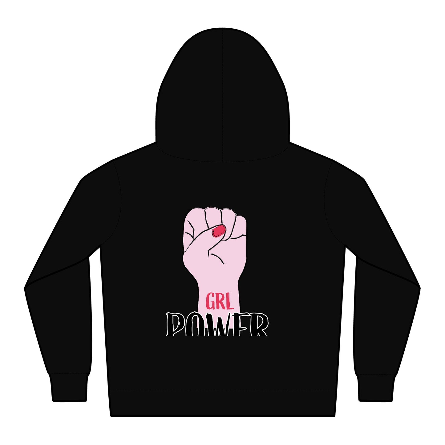 Kids Power Hoodie — 'GRL POWER' Fist Graphic Youth Hoodie
