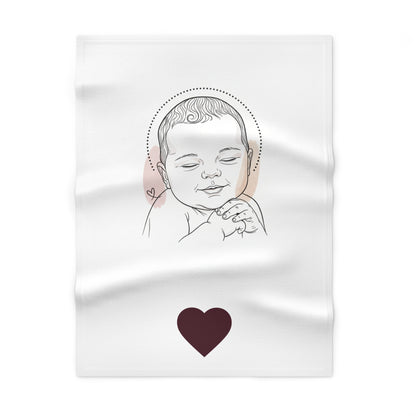 Baby Prayer Fleece Blanket - Peaceful Sleeping Infant Design with Heart