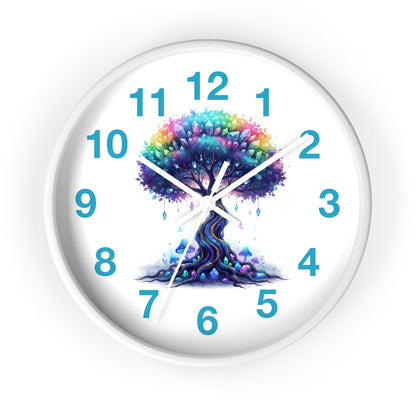 Colorful Tree Wall Clock — Rainbow Tree Home Decor Clock