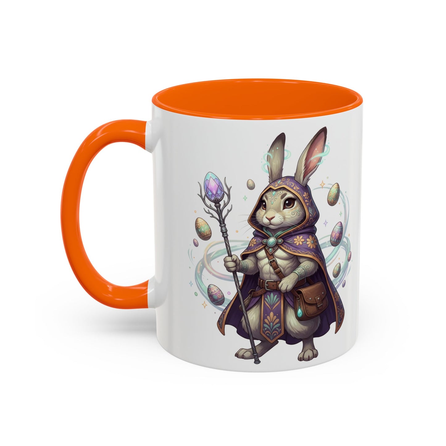 Easter Egg Accent Coffee Mug — Colorful Floral Bunny Design (11/15oz)
