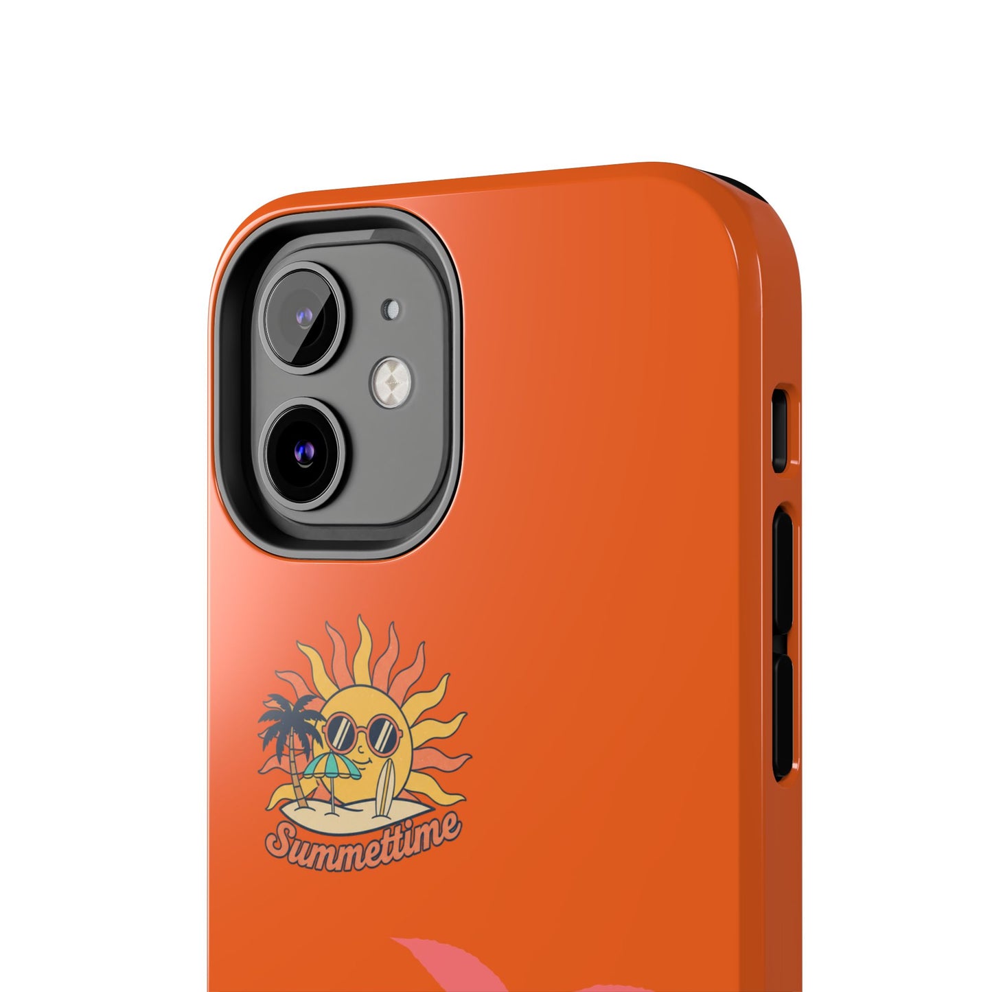 Summertime Palm Tough Phone Case — Retro Sun & Pink Palm Tropical Protective Cover