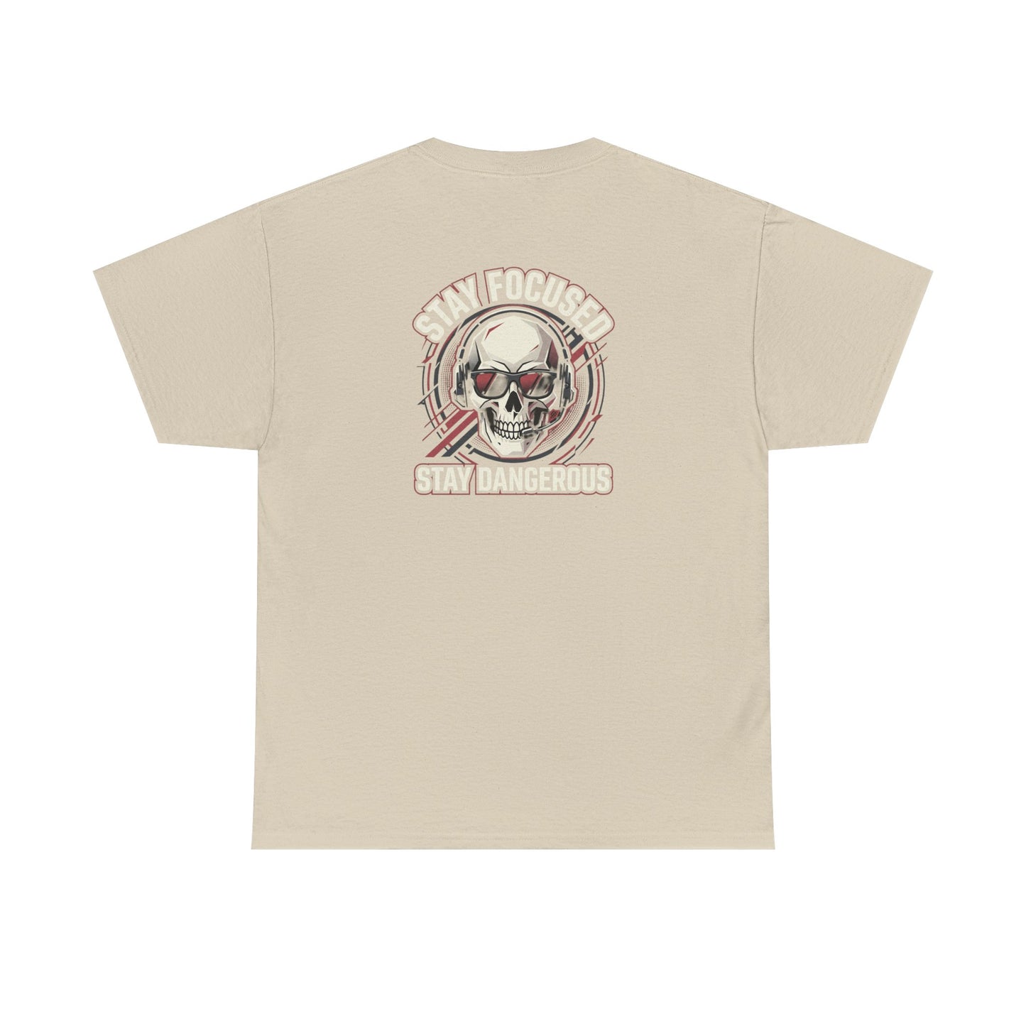 Unisex Heavy Cotton Tee DISCIPLINE OVER FEELINGS , STAY FOCUSED STAY DANGEROUS.