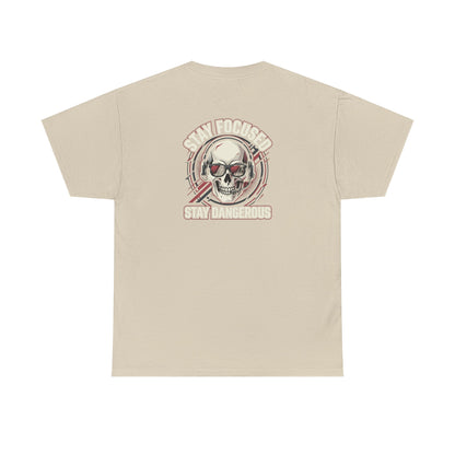 Unisex Heavy Cotton Tee DISCIPLINE OVER FEELINGS , STAY FOCUSED STAY DANGEROUS.