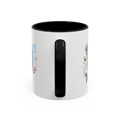 Easter Egg Accent Coffee Mug — Colorful Floral Bunny Design (11/15oz)