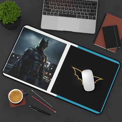 Batman Desk Mat — Dark Knight Gaming & Office Mouse Pad with Gold Bat Emblem