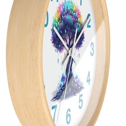Colorful Tree Wall Clock — Rainbow Tree Home Decor Clock
