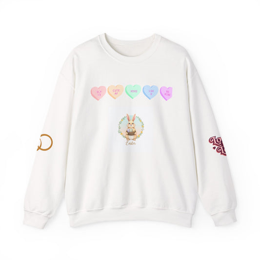 Easter Bunny & Candy Hearts Crewneck Sweatshirt