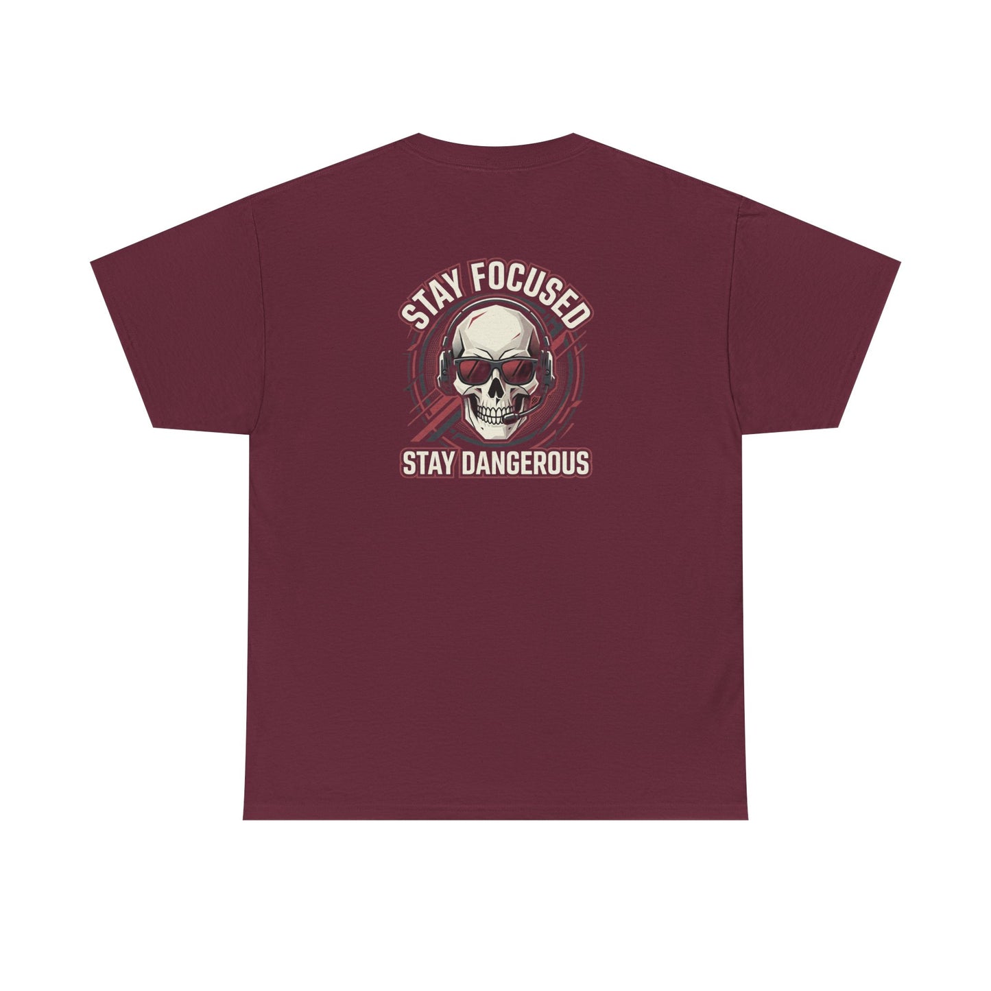 Unisex Heavy Cotton Tee DISCIPLINE OVER FEELINGS , STAY FOCUSED STAY DANGEROUS.