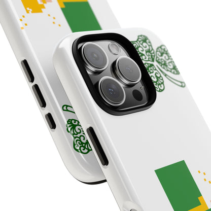 St. Patrick’s Pixel Leprechaun Phone Case — Cute Retro Gaming Clover Design