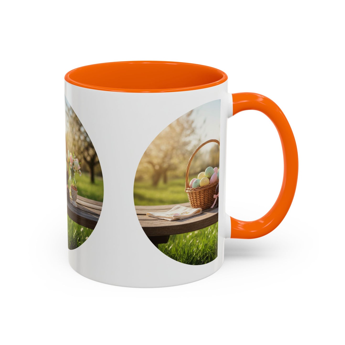 Easter Basket Coffee Mug — Spring Pastel Egg Design (11/15oz Accent Mug)