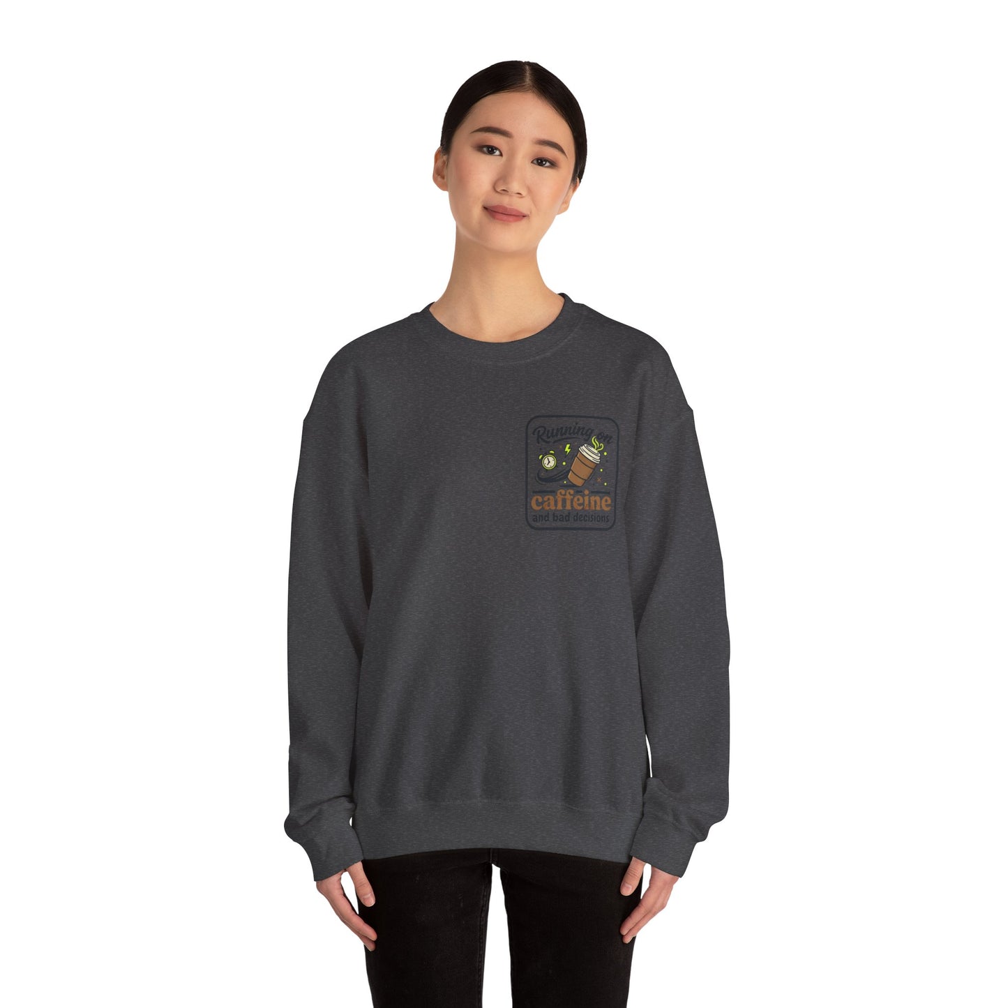 Crewneck Sweatshirt — "Mentally on Vacation, Physically at Work" Coffee Vibe