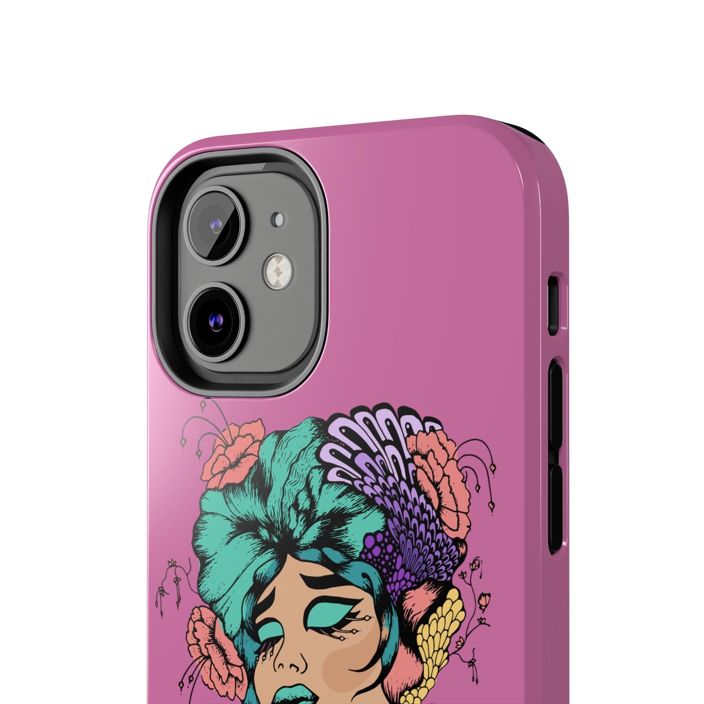 Tough Phone Case — Retro Floral Femme Illustration, Protective Art Phone Cover