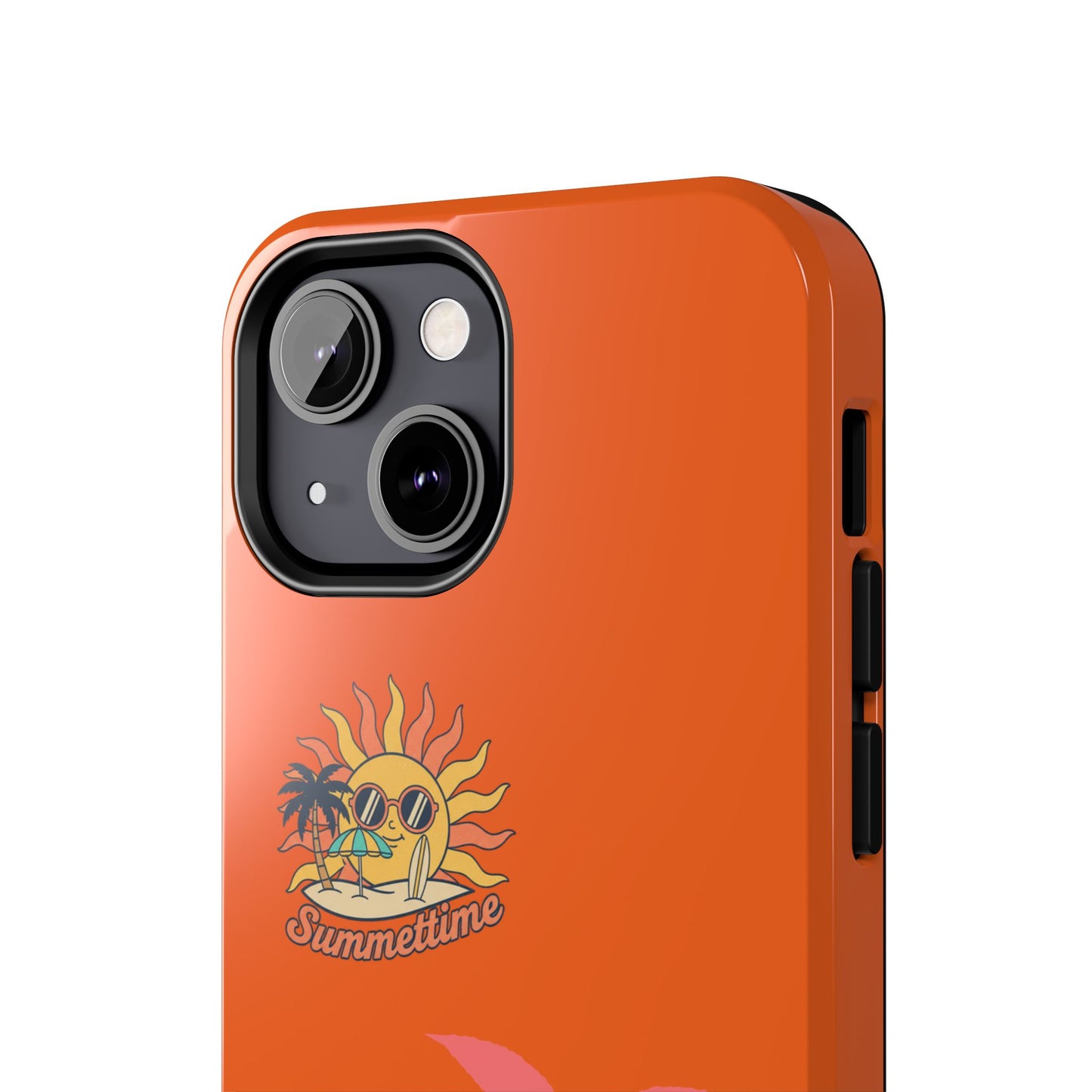 Summertime Palm Tough Phone Case — Retro Sun & Pink Palm Tropical Protective Cover