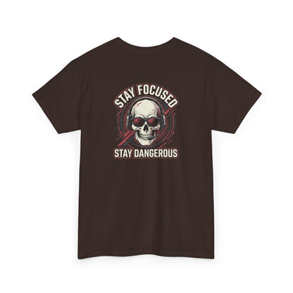 Unisex Heavy Cotton Tee DISCIPLINE OVER FEELINGS , STAY FOCUSED STAY DANGEROUS.