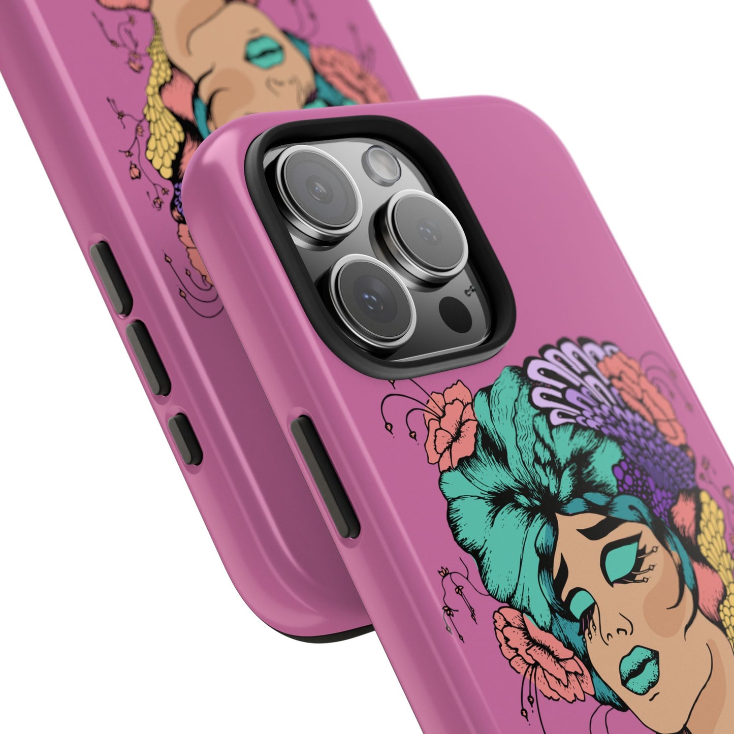 Tough Phone Case — Retro Floral Femme Illustration, Protective Art Phone Cover