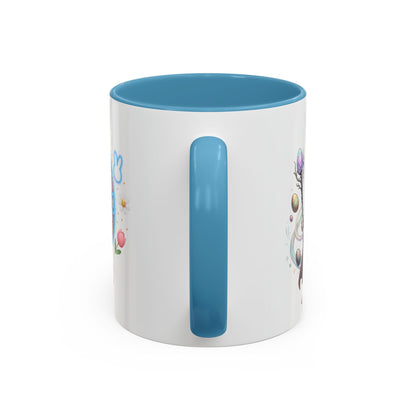 Easter Egg Accent Coffee Mug — Colorful Floral Bunny Design (11/15oz)
