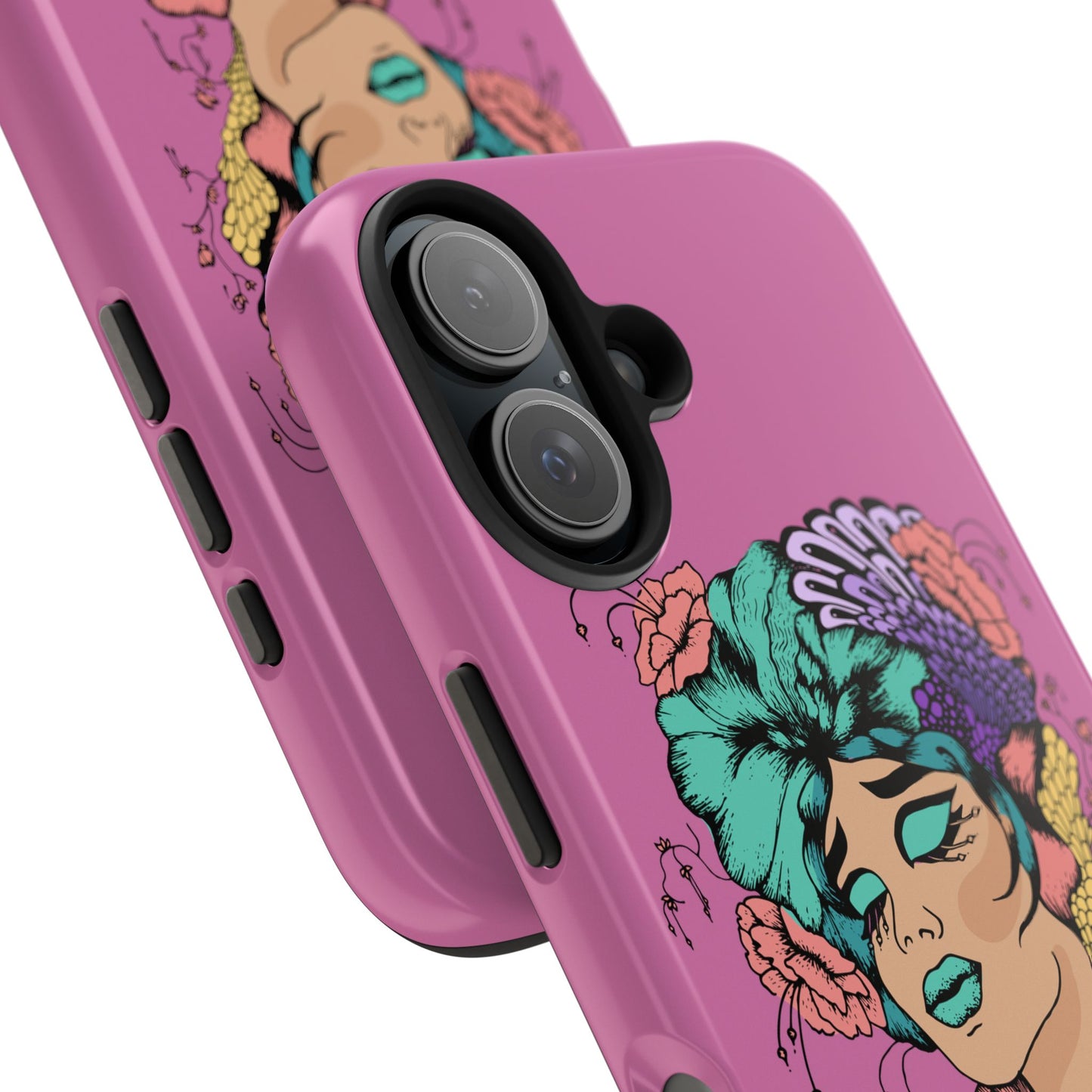 Tough Phone Case — Retro Floral Femme Illustration, Protective Art Phone Cover