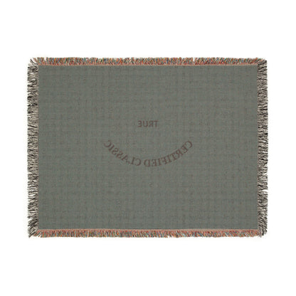 Woven Blanket — 'True Complicated Classic' Embroidered Throw (Pink or Green)