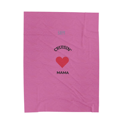 Cruisin' Mama Heart Velveteen Plush Blanket — Soft Cozy Gift for Moms