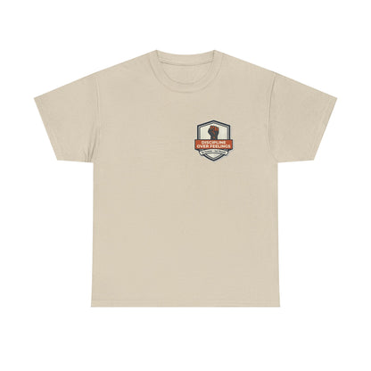Unisex Heavy Cotton Tee DISCIPLINE OVER FEELINGS , STAY FOCUSED STAY DANGEROUS.