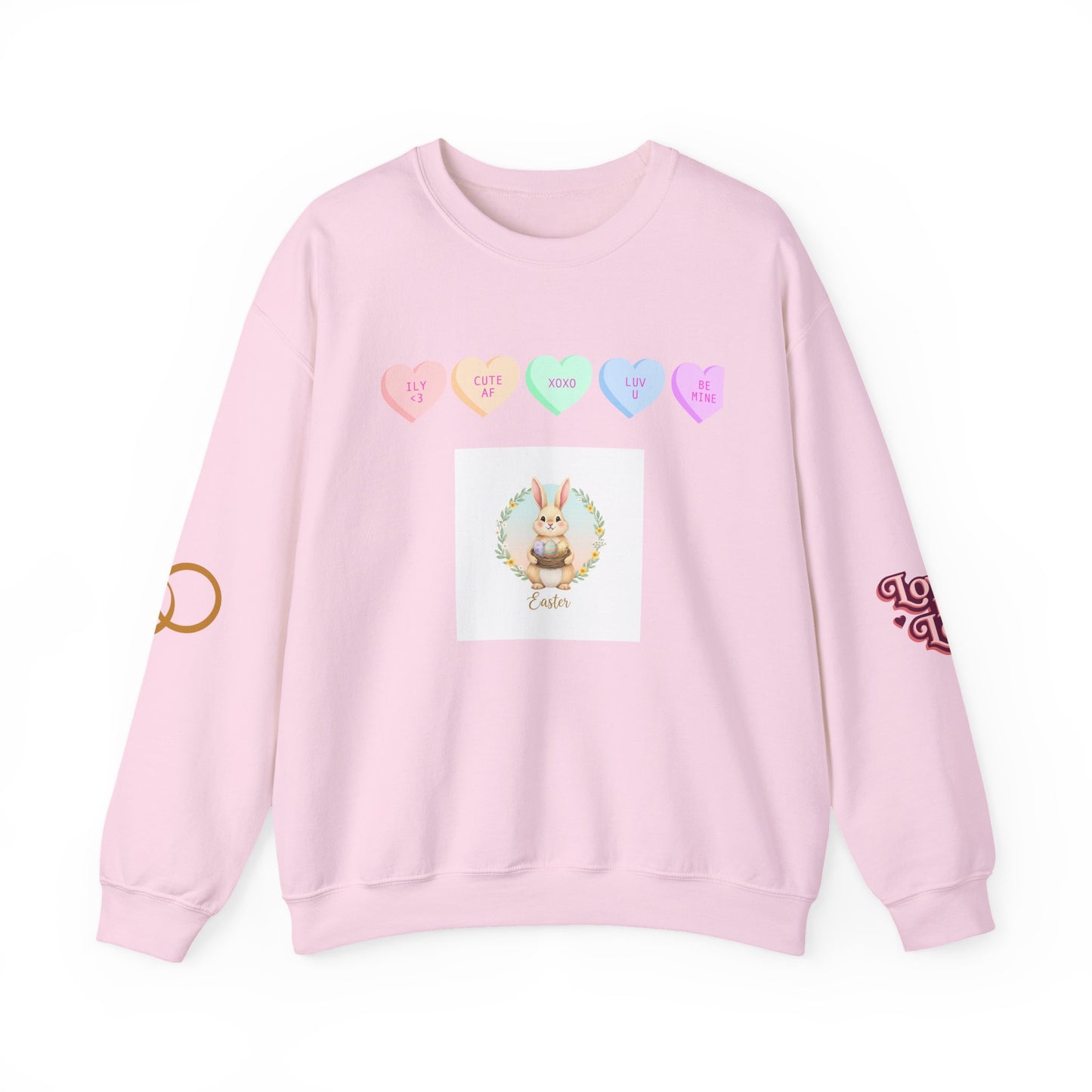 Easter Bunny & Candy Hearts Crewneck Sweatshirt
