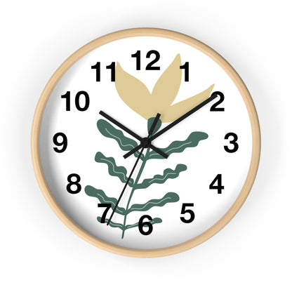 Botanical Wall Clock — Minimal Floral Timepiece