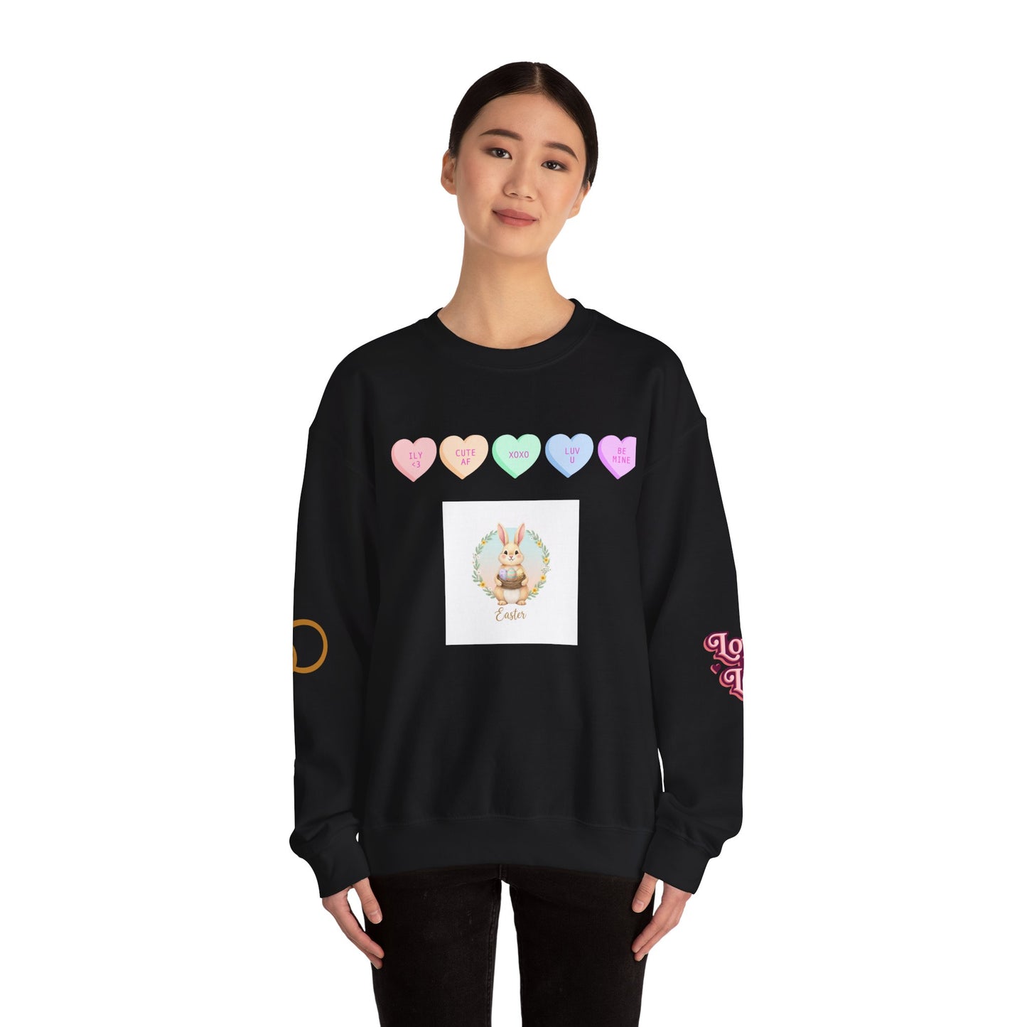 Easter Bunny & Candy Hearts Crewneck Sweatshirt