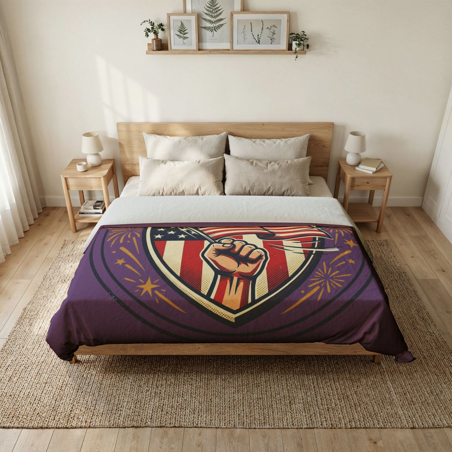 Independence Day Cotton Duvet Cover — Patriotic American Flag Design
