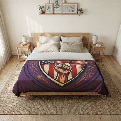 Independence Day Cotton Duvet Cover — Patriotic American Flag Design