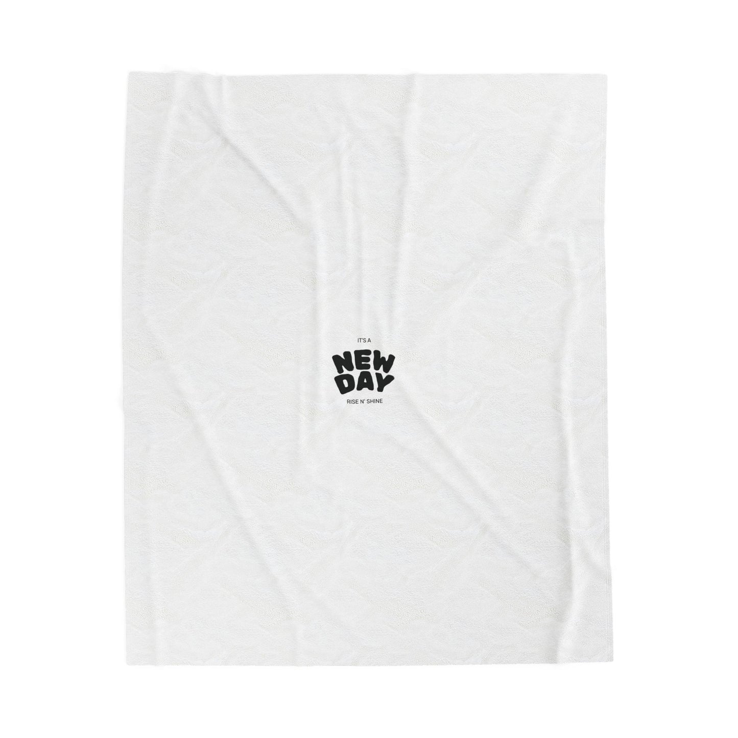 New Day Velveteen Plush Blanket — Minimal Inspirational Throw for Home & Gifts