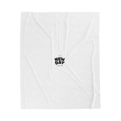 New Day Velveteen Plush Blanket — Minimal Inspirational Throw for Home & Gifts