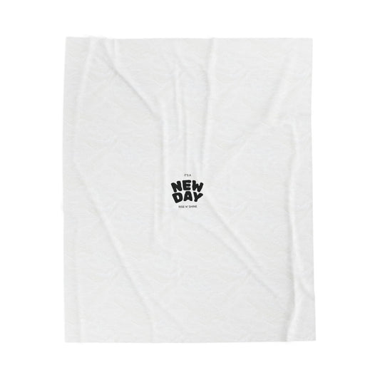 New Day Velveteen Plush Blanket — Minimal Inspirational Throw for Home & Gifts