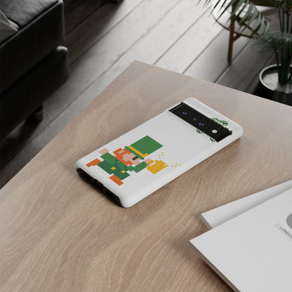 St. Patrick’s Pixel Leprechaun Phone Case — Cute Retro Gaming Clover Design