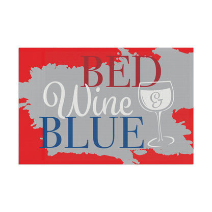 Flag - Red Wine & Blue Decorative Flag (Bed Wine & Blue Design)