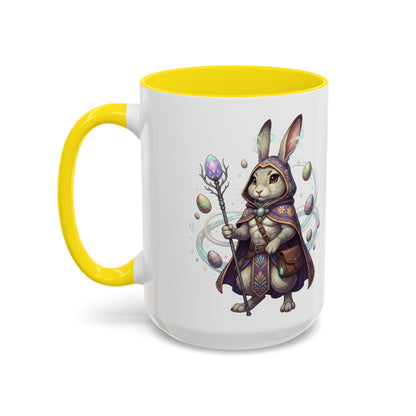 Easter Egg Accent Coffee Mug — Colorful Floral Bunny Design (11/15oz)