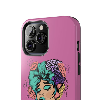Tough Phone Case — Retro Floral Femme Illustration, Protective Art Phone Cover