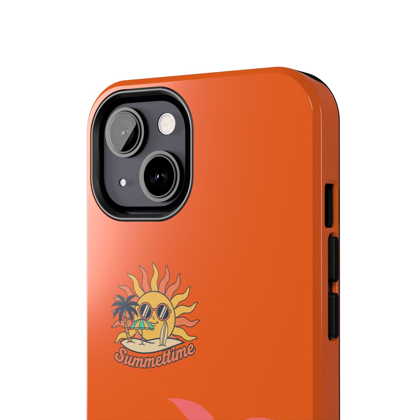 Summertime Palm Tough Phone Case — Retro Sun & Pink Palm Tropical Protective Cover