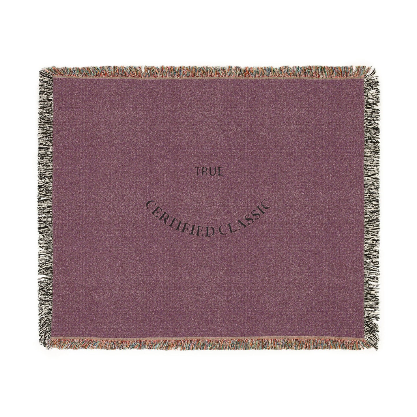 Woven Blanket — 'True Complicated Classic' Embroidered Throw (Pink or Green)