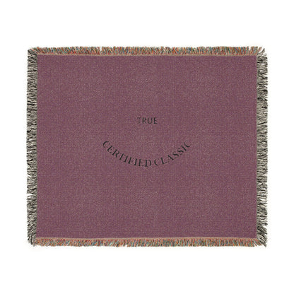 Woven Blanket — 'True Complicated Classic' Embroidered Throw (Pink or Green)