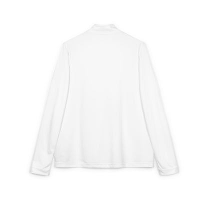 Embroidered adidas Quarter-Zip Pullover — Lightweight White Performance Top