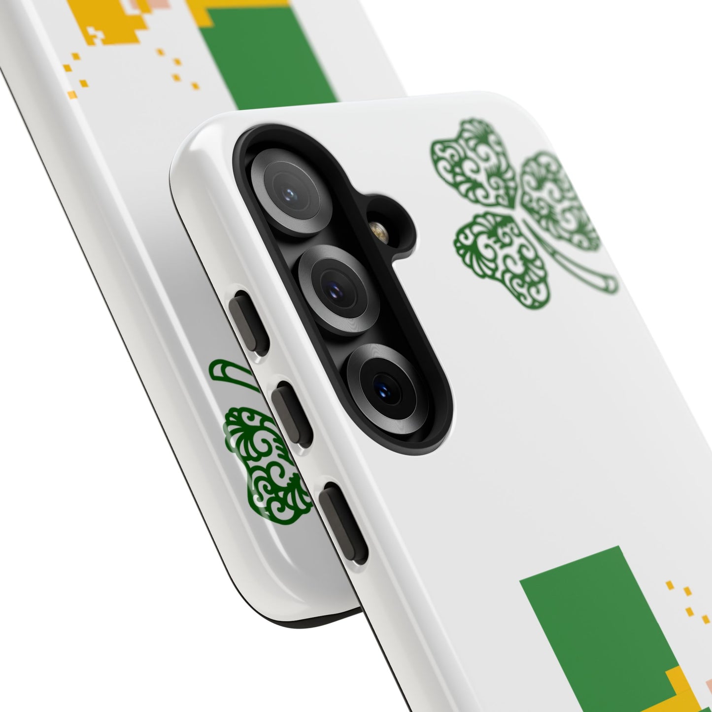 St. Patrick’s Pixel Leprechaun Phone Case — Cute Retro Gaming Clover Design