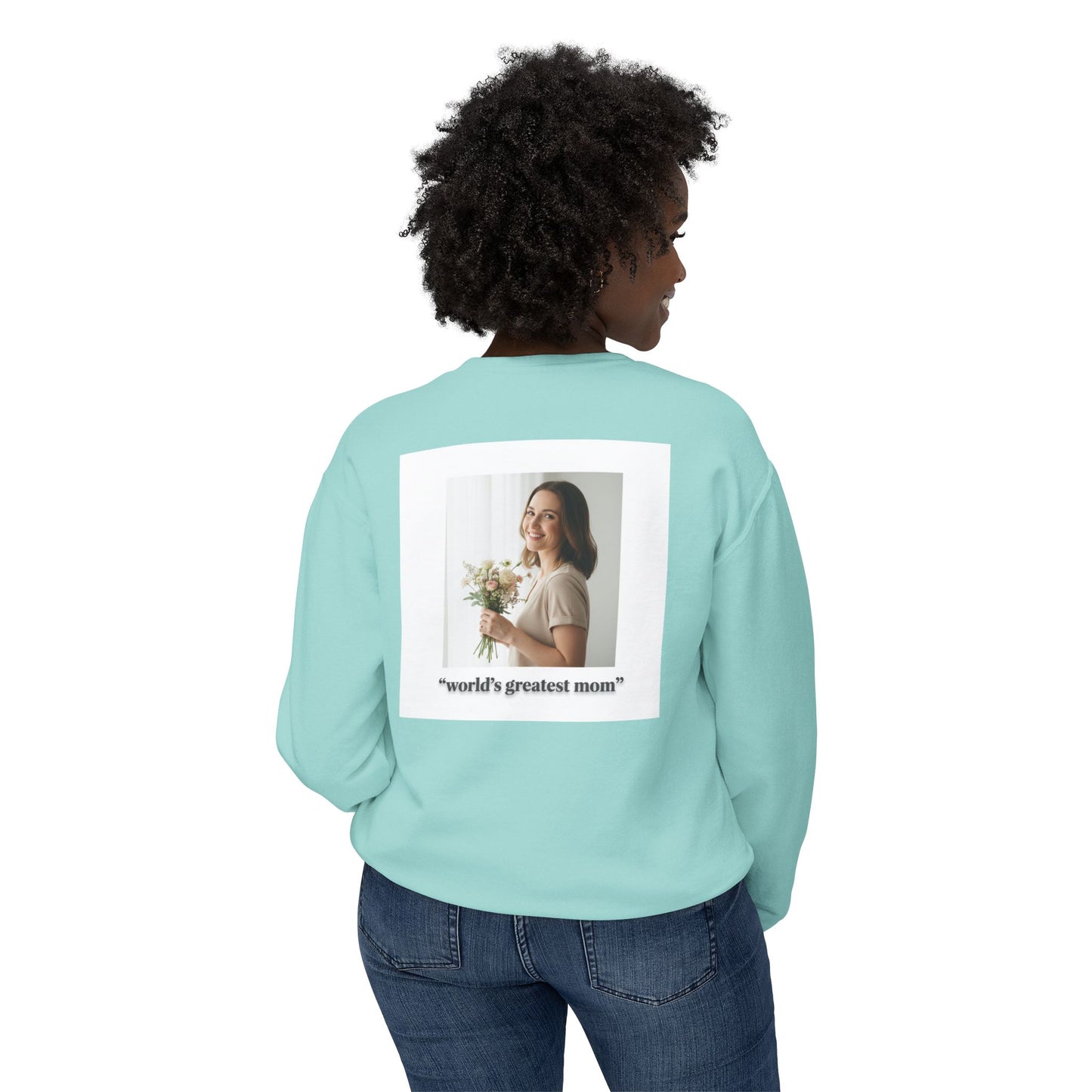 World's Greatest Mom Crewneck Sweatshirt – Floral Award Design, Mother's Day Gift