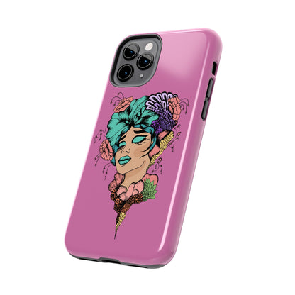 Tough Phone Case — Retro Floral Femme Illustration, Protective Art Phone Cover