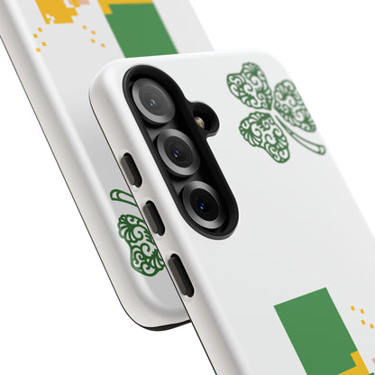 St. Patrick’s Pixel Leprechaun Phone Case — Cute Retro Gaming Clover Design