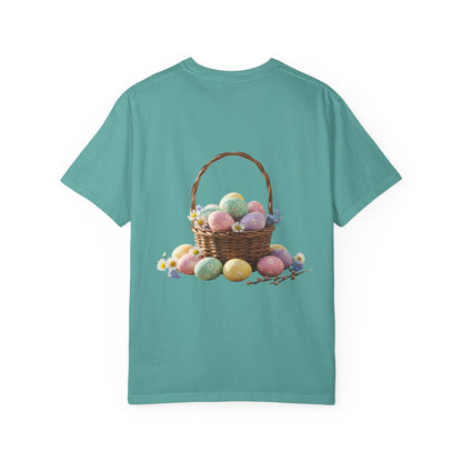 Easter Egg T-Shirt — Pastel Painted Egg & Basket Graphic