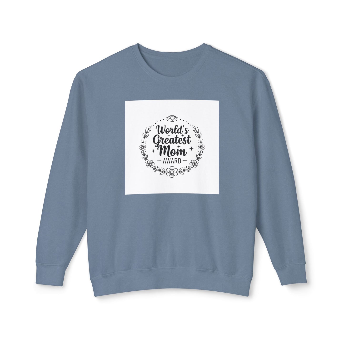 World's Greatest Mom Crewneck Sweatshirt – Floral Award Design, Mother's Day Gift