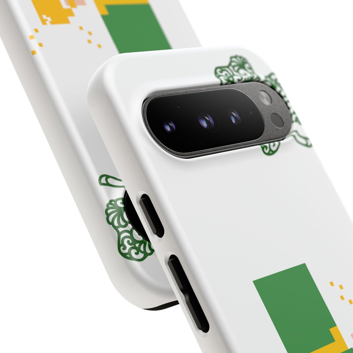 St. Patrick’s Pixel Leprechaun Phone Case — Cute Retro Gaming Clover Design