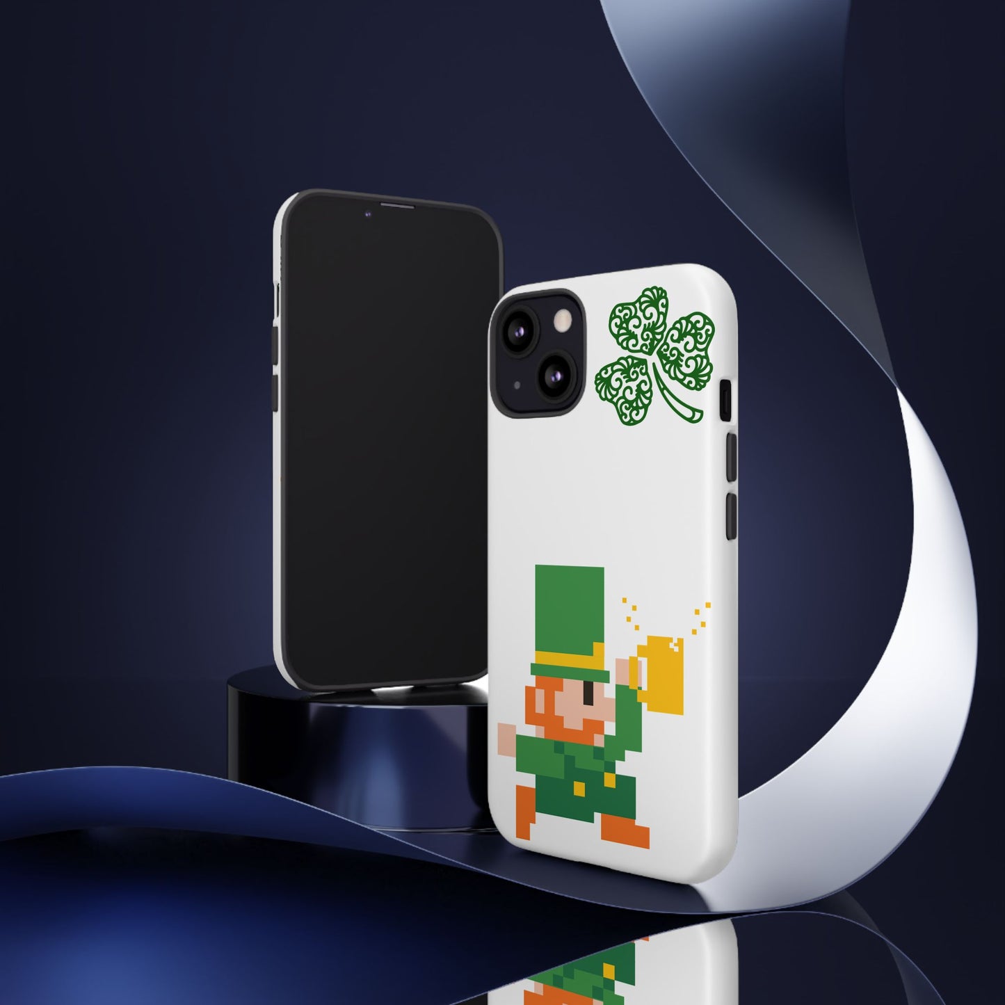 St. Patrick’s Pixel Leprechaun Phone Case — Cute Retro Gaming Clover Design